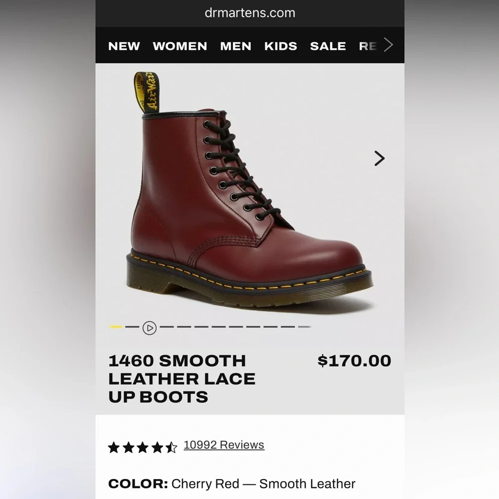 Dr. Martens 1460 Smooth Oxblood Cherry
Boots Men5 Women7 EU38 *READ description* - Picture 9 of 10